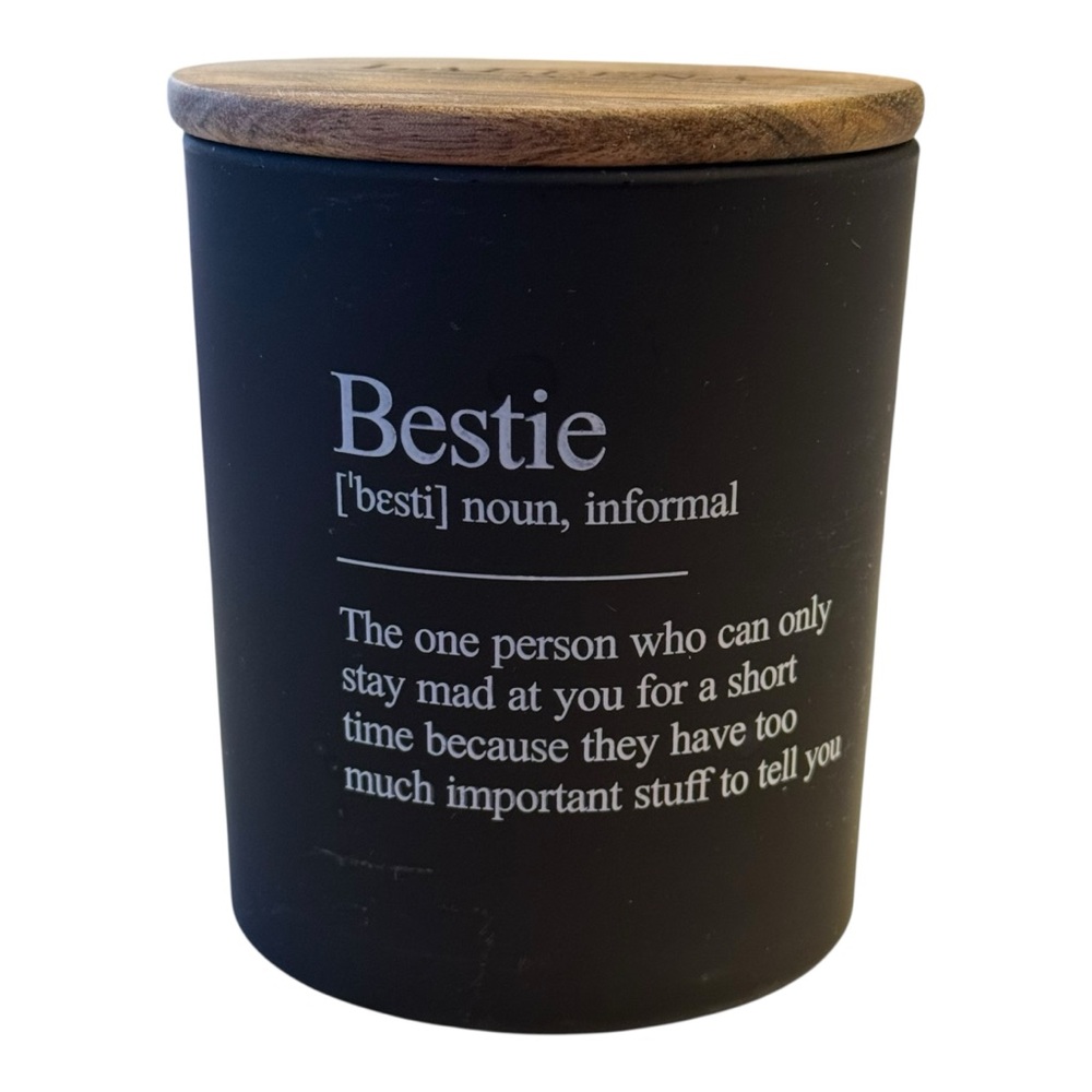 LaLeena Soy Vanilla Scent Candle with Wooden Lid and saying